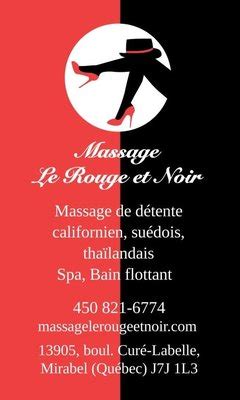 massage rouge noir|massage le rouge et noir – Beauty Salon in Quebec, reviews, .